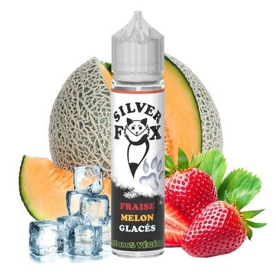 🍓🍈❄️E-liquide  Fraise,Melon, Glacée  - Silver Fox 100% végétale 50ml