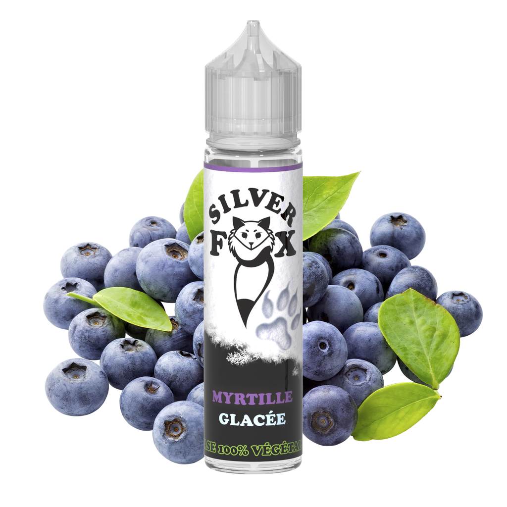 🫐 ❄️E-liquide Myrtille Glacé - Silver Fox Végétale 50 ml.