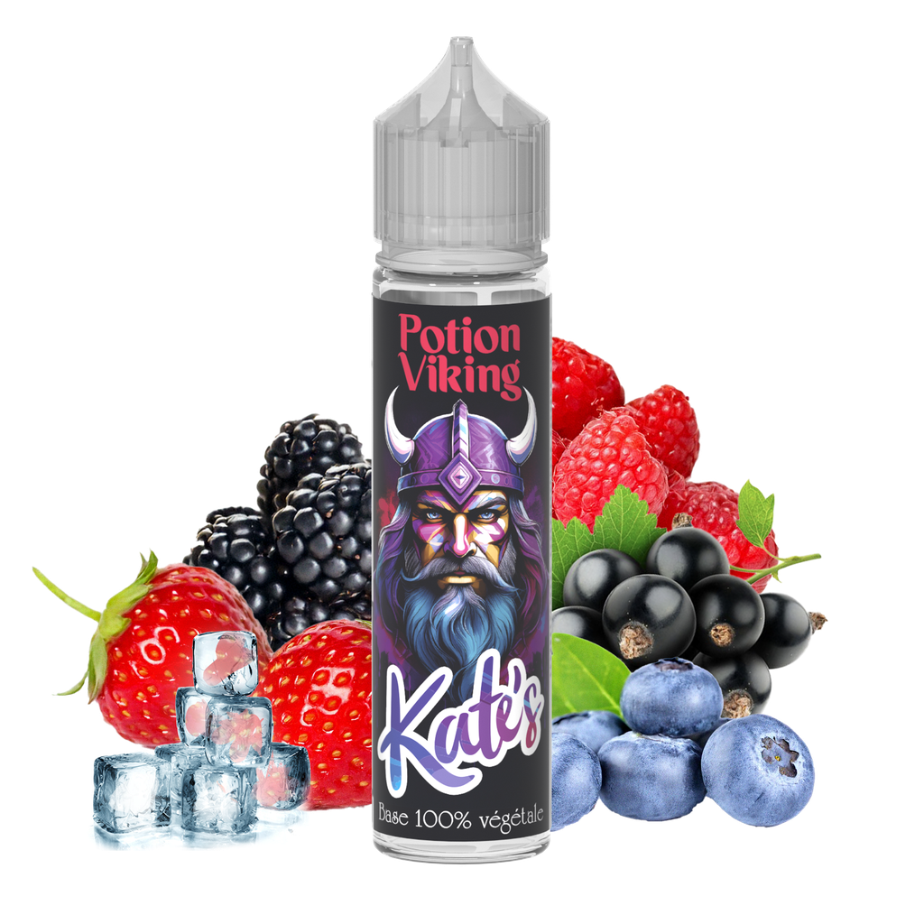 🍓🧊E-Liquide Kate's Portion Viking  By Vip :  50 ml / 100% Végétale