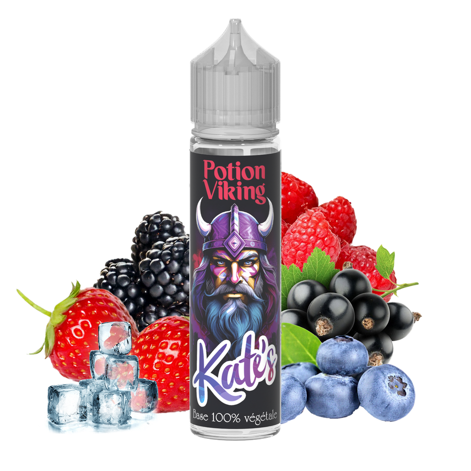 🍓🧊E-Liquide Kate's Portion Viking  By Vip :  50 ml / 100% Végétale