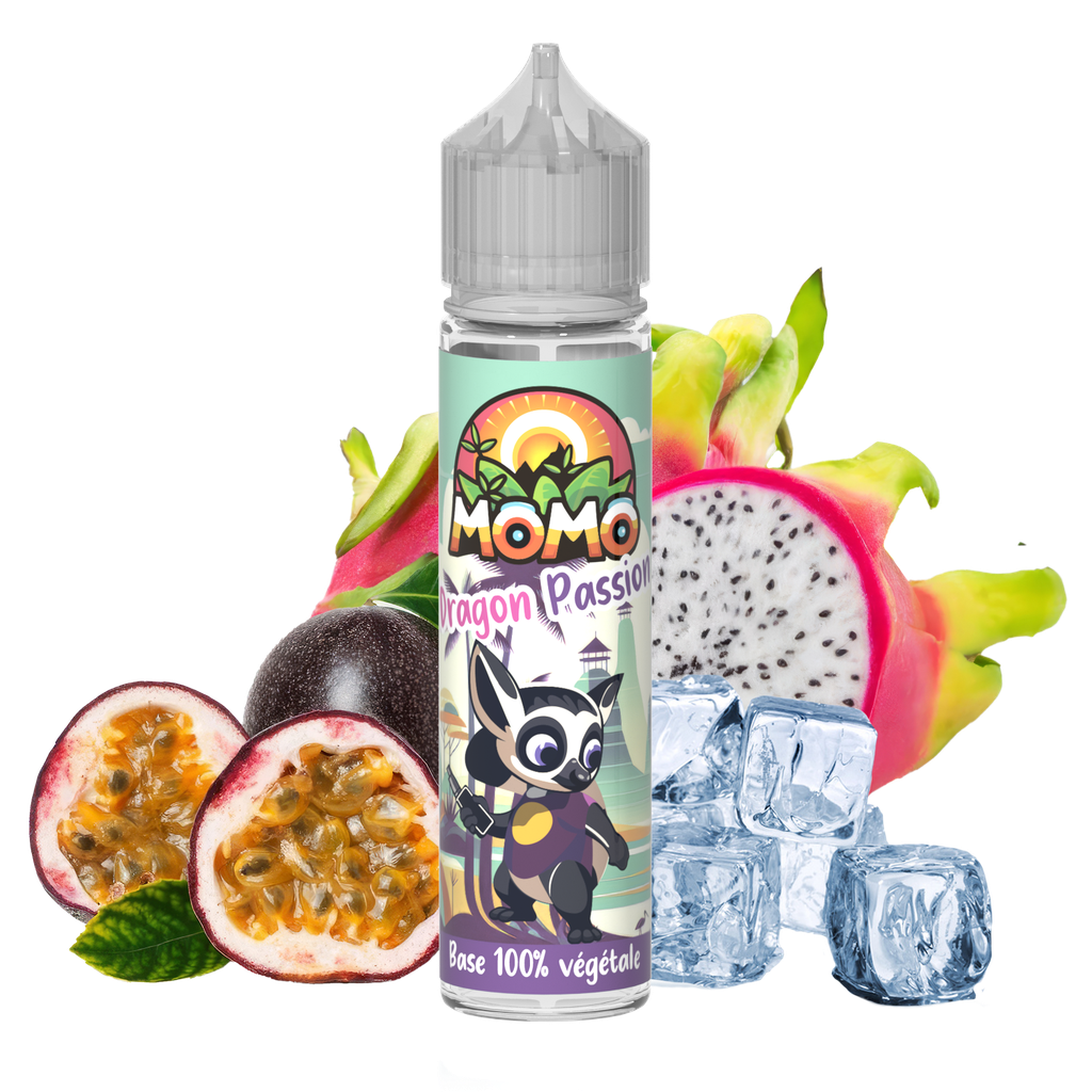 🐉🥭 E-Liquide Dragon Passion - Momo  Végétol 50 ml.