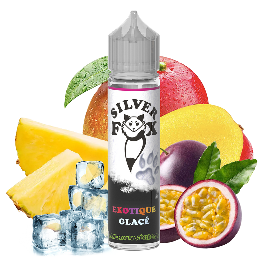 🥭🍓❄️E-liquide Exotique Glacée - Silver Fox 50 ml 100% végétale.