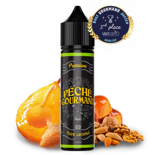 🍐🍬 E-LIQUIDE POIRE CARAMEL SHORTFILL FORMAT  - PÉCHÉ GOURMAND BY O'JLAB/ 50 ML.